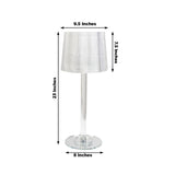 23inch Crystal Candle Lamp with Ribbed Shade – Clear Acrylic Column Candle Holder