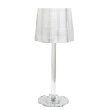23inch Crystal Candle Lamp with Ribbed Shade – Clear Acrylic Column Candle Holder#whtbkgd_99