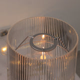 23inch Crystal Candle Lamp with Ribbed Shade – Clear Acrylic Column Candle Holder