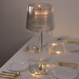 23inch Crystal Candle Lamp with Ribbed Shade – Clear Acrylic Column Candle Holder