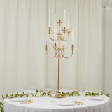 9-Arm Gold Metal Candelabra Candle Holder, Floor Standing Taper Candlestick Stand