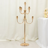 9-Arm Gold Metal Candelabra Candle Holder, Floor Standing Taper Candlestick Stand