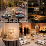 Elegant table settings with decorative candle holders for a stylish dining experience.