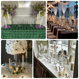 Set of 4 | Clear Crystal Glass Hurricane Taper Candle Holders With Tall Cylinder