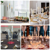 Elegant candle holders styled for various table settings and events.