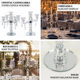 Crystal candelabra taper candle holders for elegant displays