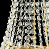 3ft Empire Style Beaded Crystal Chandelier with Gold Ornate Metal Frame Adjustable Hanging Farmhouse