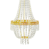 3ft Empire Style Beaded Crystal Chandelier with Gold Ornate Metal Frame Adjustable Hanging Farmhouse