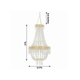 5ft Empire Style Beaded Crystal Chandelier with Gold Ornate Metal Frame Adjustable Hanging Farmhouse