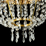 5ft Empire Style Beaded Crystal Chandelier with Gold Ornate Metal Frame Adjustable Hanging Farmhouse