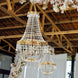 5ft Empire Style Beaded Crystal Chandelier with Gold Ornate Metal Frame Adjustable Hanging Farmhouse