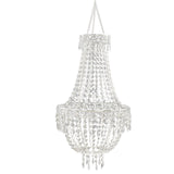 5ft Empire Style Beaded Crystal Chandelier with Silver Ornate Metal FrameAdjustable #whtbkgd