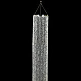 14ft Hanging Beaded Crystal Column Chandelier, Tall Beads Curtain Round 