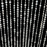 9ft Hanging Beaded Crystal Column Chandelier, Tall Beads Curtain Round