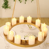 Gold Hanging Metal Floral Chandelier Frame - 24inch Circular Lighting