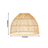 Boho Rattan Dome Pendant Shades – 3 Pack Natural Woven Ceiling Lamp Covers