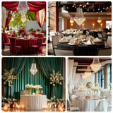 2ft Fountain Crystal Beaded Chandelier – Hanging Pendant Light with Silver Metal Frame