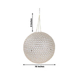 16inch Crystal Globe Chandelier – Hanging Beaded Ball Pendant Light with Gold Metal