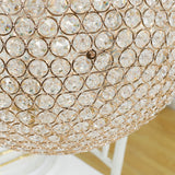 16inch Crystal Globe Chandelier – Hanging Beaded Ball Pendant Light with Gold Metal Hook & Chain