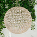 16inch Crystal Globe Chandelier – Hanging Beaded Ball Pendant Light with Gold Metal Hook & Chain