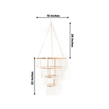 Crystal Pendant Chandelier with Gold Metal Frame, 4-Tier Round Hanging Light Fixture