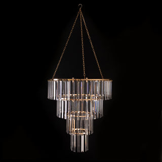 Gold Metal Crystal Pendant Chandelier with 4 Tiers
