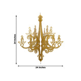 24inch Gold Glittered Acrylic Chandelier Hanging Decor, 3D Interlocking Cutout Design