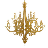 24inch Gold Glittered Acrylic Chandelier Hanging Decor, 3D Interlocking Cutout Design#whtbkgd