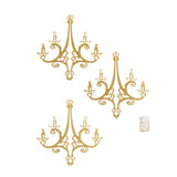 24inch Gold Glittered Acrylic Chandelier Hanging Decor, 3D Interlocking Cutout Design