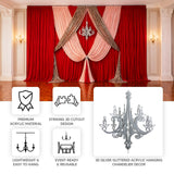 24inch Silver Glittered Acrylic Chandelier Hanging Decor, 3D Interlocking Cutout Design