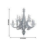 24inch Silver Glittered Acrylic Chandelier Hanging Decor, 3D Interlocking Cutout Design