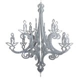 24inch Silver Glittered Acrylic Chandelier Hanging Decor, 3D Interlocking Cutout Design#whtbkgd