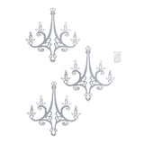 24inch Silver Glittered Acrylic Chandelier Hanging Decor, 3D Interlocking Cutout Design