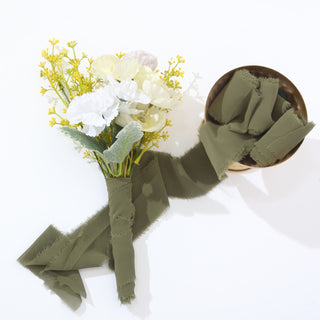 Dusty Sage Green Chiffon Ribbon Roll: Add Elegance to Your DIY Projects