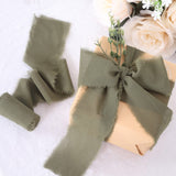 2 Pack 6yds Eucalyptus Sage Green Silk-Like Chiffon Ribbon Roll, DIY Wedding Bouquet