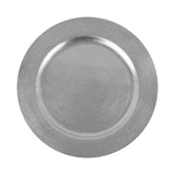 6 Pack | Metallic Silver Round Acrylic Plastic Charger Plates, Dinner Party Table Decor#whtbkgd