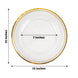 6 Pack 13inch Beaded Clear Gold Acrylic Plastic Round Charger Plate,