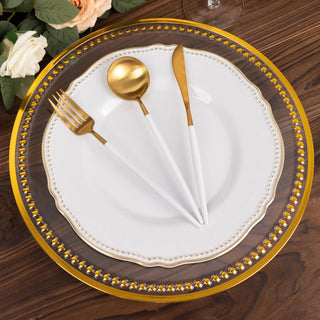 Create a Memorable Table Setting with Clear Gold Beaded Charger Plates