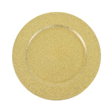 6 Pack | 13inch Gold Dust Free Glitter Acrylic Plastic Round Charger Plates#whtbkgd