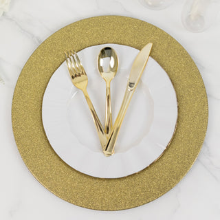 <h3 style="margin-left:0px;"><strong>Gold Glitter Charger Plates - A Perfect Match for Your Event's Theme</strong>