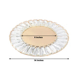 2 Pack 14inch Crystal Pendant Metal Charger Plates – Gold Mirror Glass