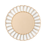 Gold mirror tray with crystal accents for elegant decor. #whtbkgd