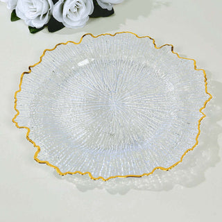 Luxurious Clear Round Reef Acrylic Plastic Charger Plates