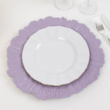 6 Pack 13inch Lavender Lilac Round Reef Acrylic Plastic Charger Plates, Dinner Charger Plates