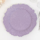 6 Pack 13inch Lavender Lilac Round Reef Acrylic Plastic Charger Plates, Dinner Charger Plates