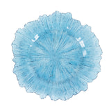 6 Pack Transparent Dusty Blue Round Reef Acrylic Plastic Charger Plates, Dinner#whtbkgd