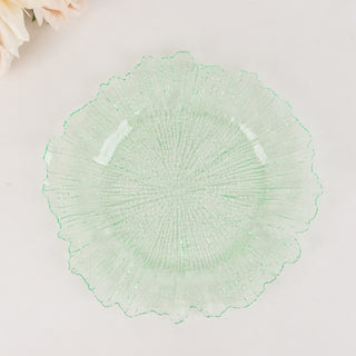 Classy Transparent Green Circular Reef Acrylic Charger Plates
