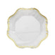 6 Pack | 13inch Clear / Gold Baroque Scalloped Acrylic Plates, Hexagon Charger Plates#whtbkgd