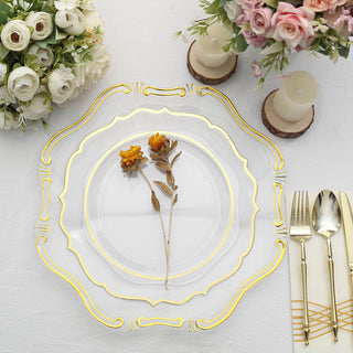 Clear/Gold Acrylic Plastic Charger Plates: The Perfect Choice for Event Decor