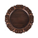 6 Pack Dark Brown Retro Baroque Acrylic Charger Plates With Ornate Embossed Rim Round Aristocrat#whtbkgd